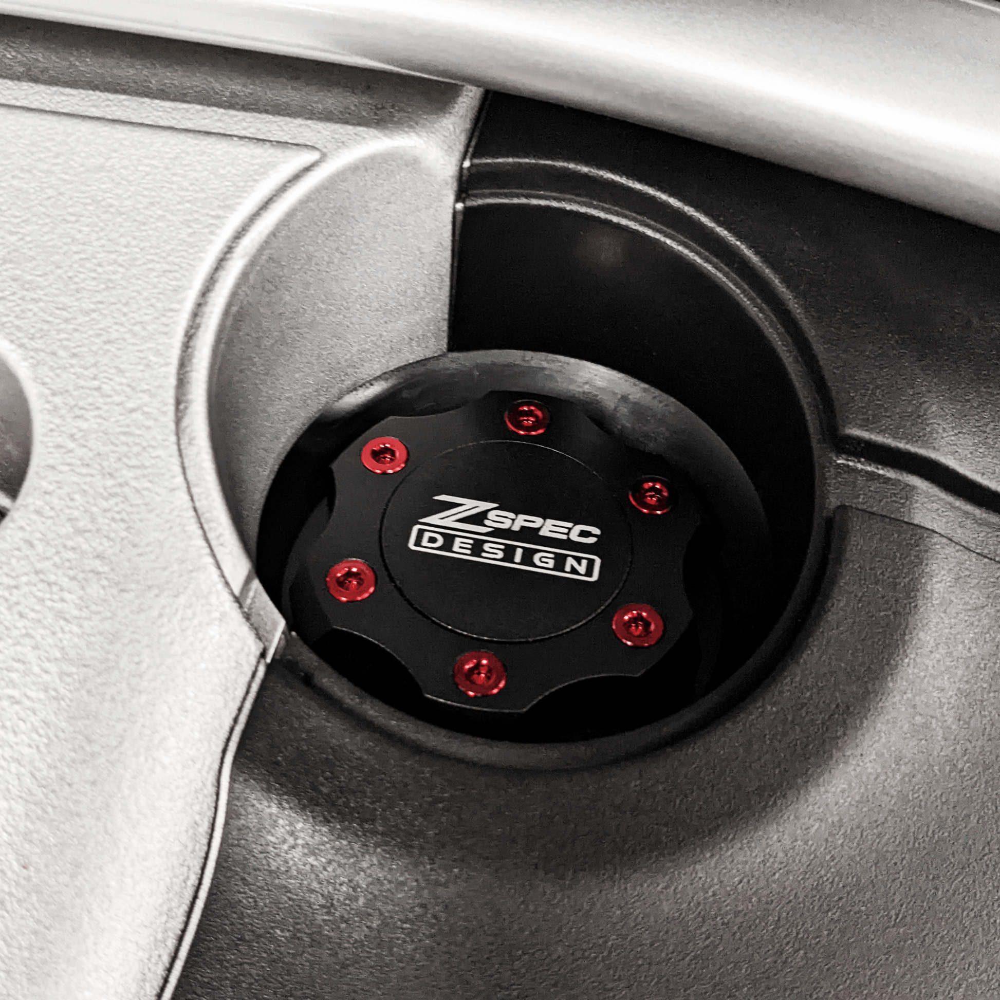 ZSPEC Billet Oil Filler Cap for Nissan/Infiniti/Datsun, Black Cap w/ Titanium Accent