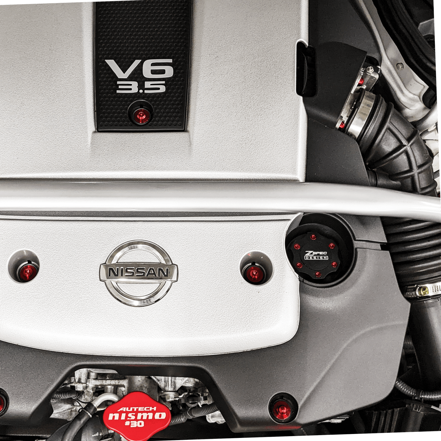 ZSPEC Billet Oil Filler Cap for Nissan/Infiniti/Datsun, Black Cap w/ Titanium Accent