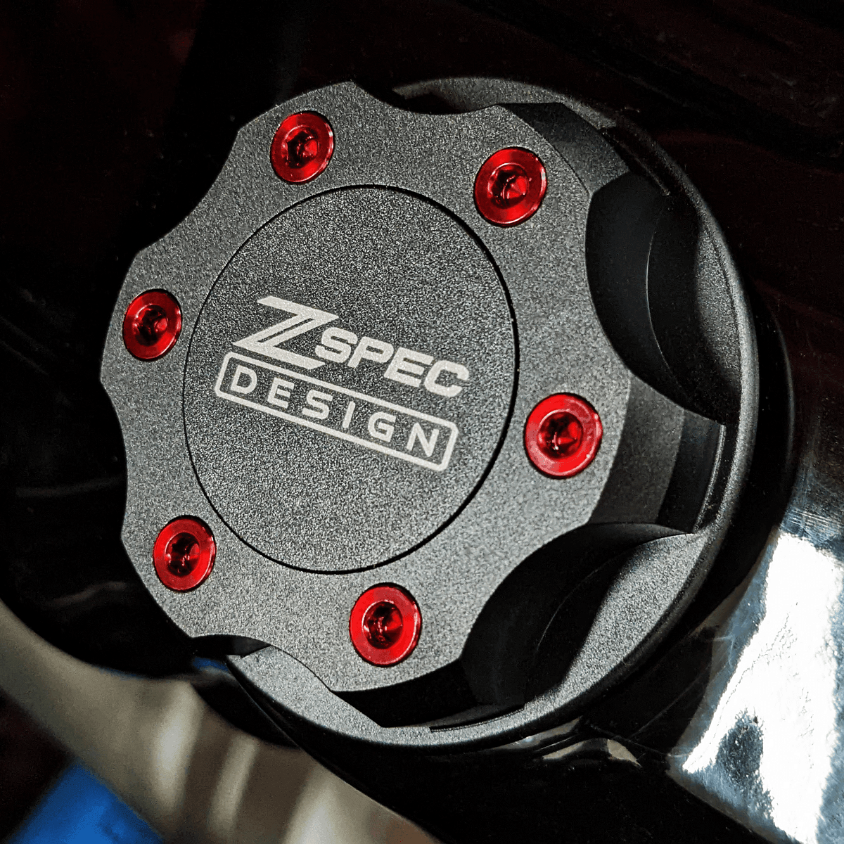 ZSPEC Billet Oil Filler Cap for Nissan/Infiniti/Datsun, Black Cap w/ Titanium Accent