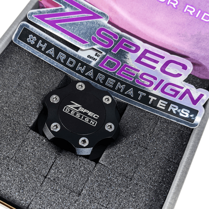 ZSPEC Billet Oil Filler Cap for Nissan/Infiniti/Datsun, Black Cap w/ Titanium Accent