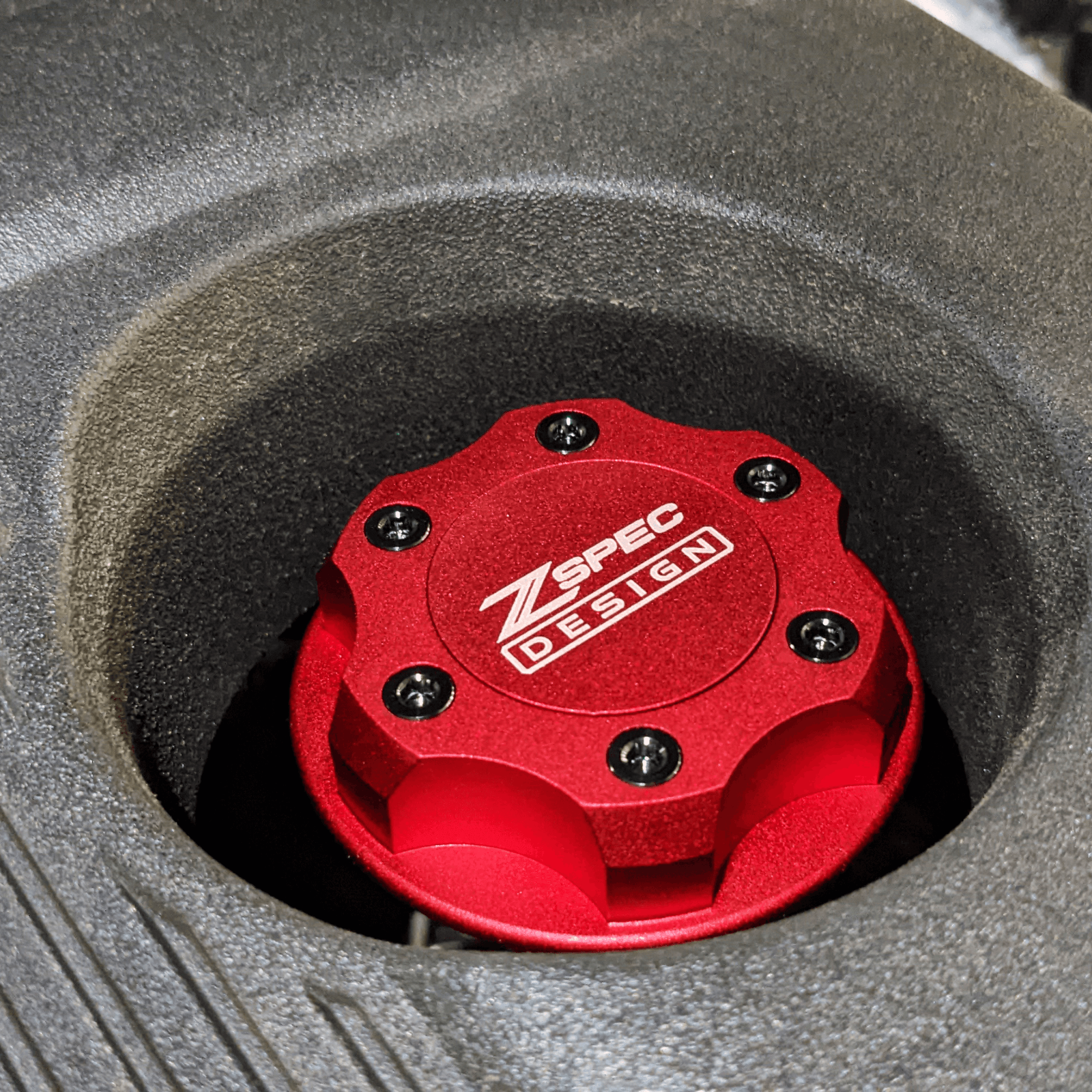 ZSPEC Billet Oil Filler Cap for Nissan/Infiniti/Datsun, Red Cap w/ Titanium Accents