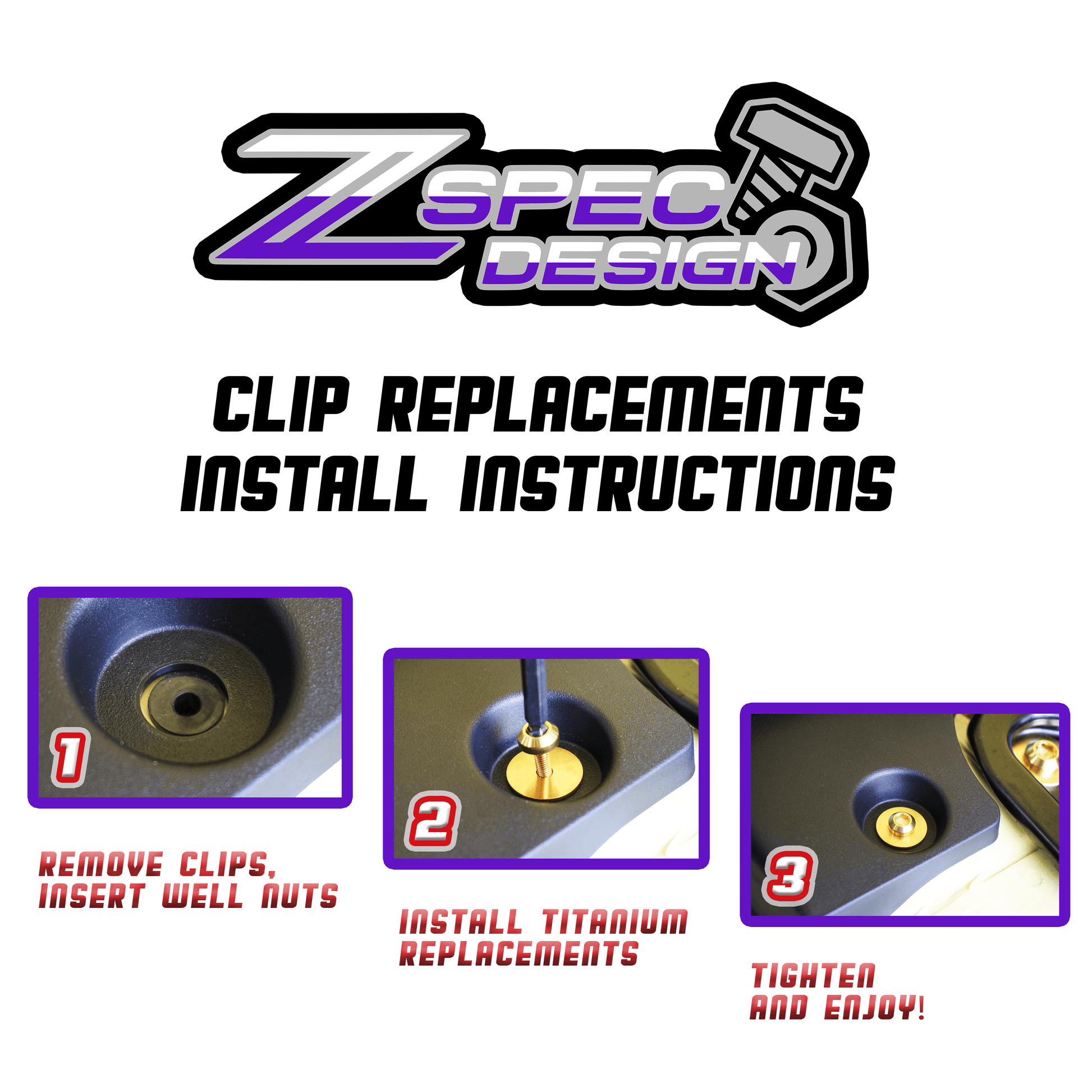 ZSPEC Clip-Replacement Fastener Solution, M4x22mm, Shorter Well Nut, Per Each