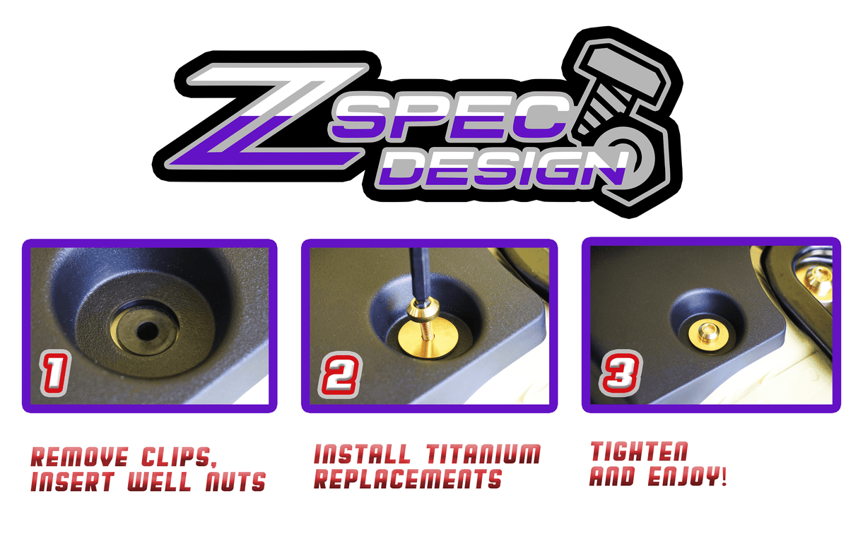 ZSPEC "Front-Bumper Only" Clips Replacement Kit for Nissan 350z Z33, Titanium