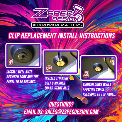 ZSPEC Clip-Replacement Fastener Solution, M3x20mm w/ Well Nut, Per Each