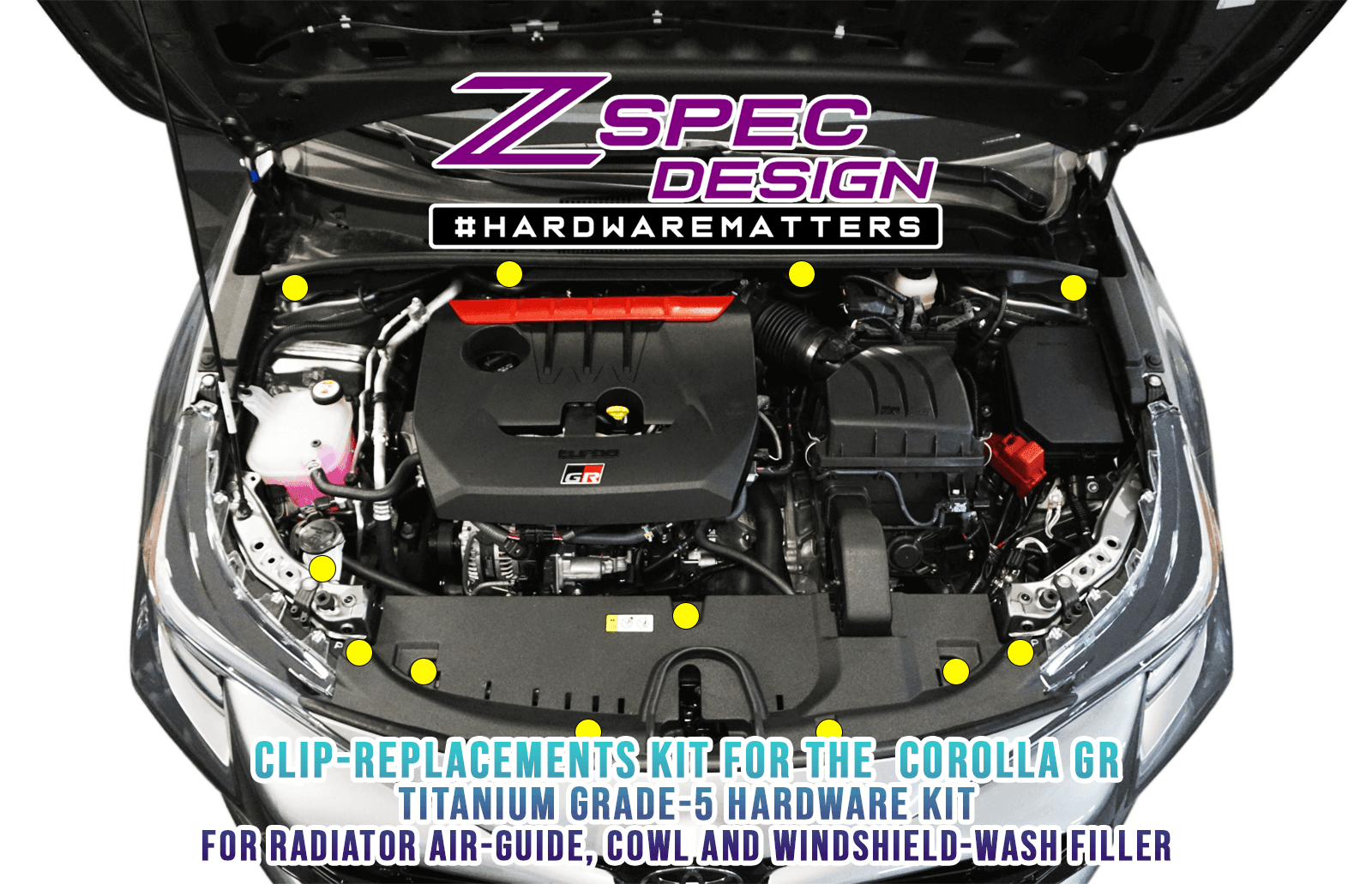 ZSPEC Plastic Clips "Replacement Fastener Kit for the GR Corolla, Titanium