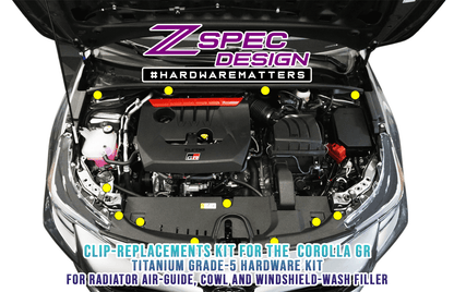 ZSPEC Plastic Clips "Replacement Fastener Kit for the GR Corolla, Titanium