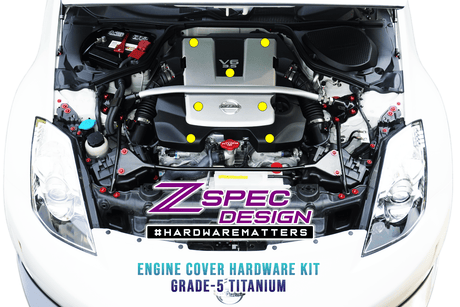 ZSPEC Engine Cover Fasteners for '03-09 Nissan 350z DE & HR, Grade-5 Titanium