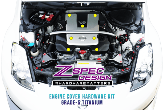ZSPEC Engine Cover Fasteners for '03-09 Nissan 350z DE & HR, Grade-5 Titanium