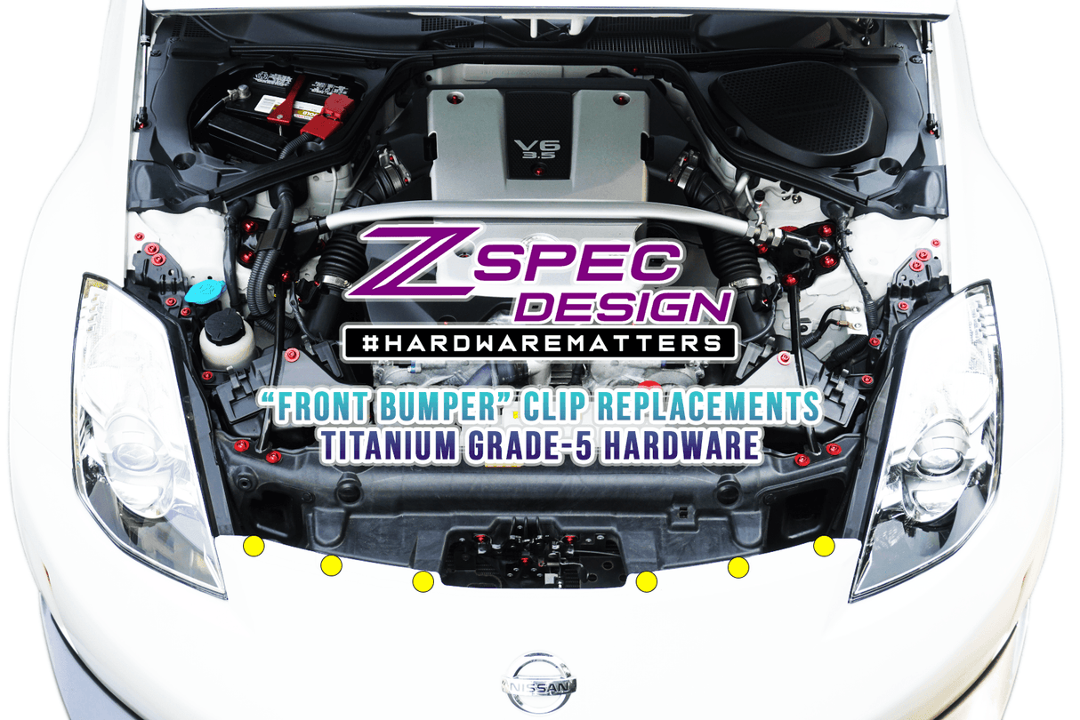 ZSPEC "Front-Bumper Only" Clips Replacement Kit for Nissan 350z Z33, Titanium