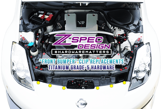 ZSPEC "Front-Bumper Only" Clips Replacement Kit for Nissan 350z Z33, Titanium