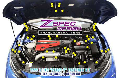 ZSPEC Stage-1 Dress Up Bolts® Fastener Kit for the Civic FK8 Type R, Titanium