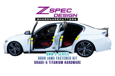 ZSPEC "Door Jams" Dress Up Bolts® Fastener Kit for '14-18 BMW 3-Series Titanium