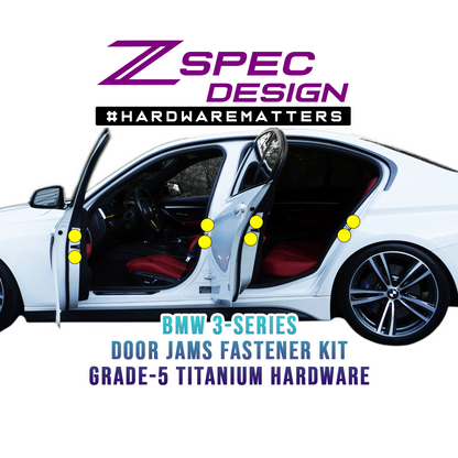 ZSPEC "Door Jams" Dress Up Bolts® Fastener Kit for '14-18 BMW 3-Series Titanium
