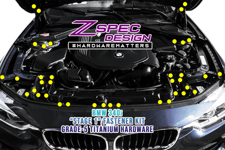 ZSPEC "Stage 1" Dress Up Bolts® Fastener Kit for '14-18 BMW 340i F34 3.0T, Titanium