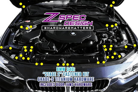 ZSPEC "Stage 2" Dress Up Bolts® Fastener Kit for '14-18 BMW 340i F34 3.0T, Titanium