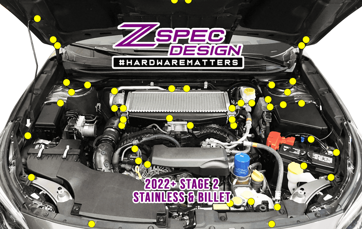 ZSPEC Stage-2 Dress Up Bolts® Fastener Kit for '22+ Subaru WRX & Legacy, Stainless & Billet