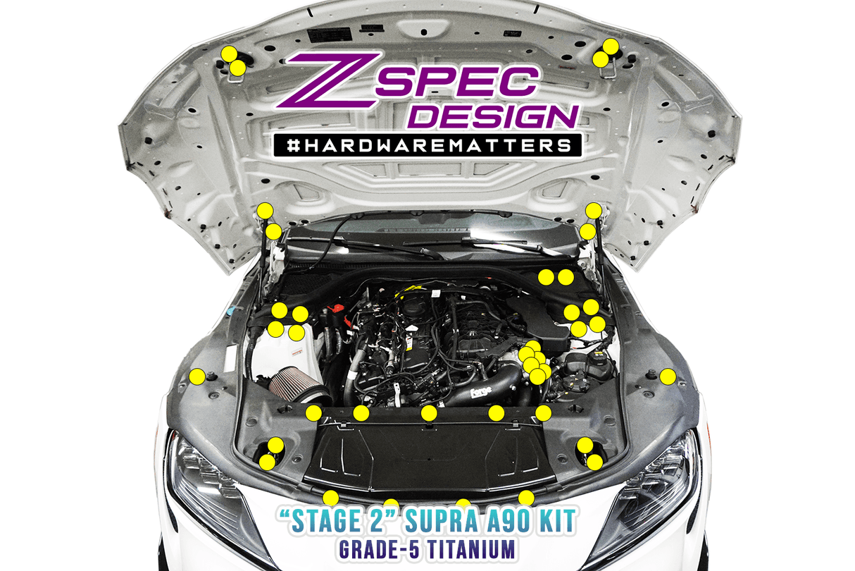 ZSPEC "Stage 2" Fastener Kit for '20+ Toyota Supra MKV GR A90, Titanium