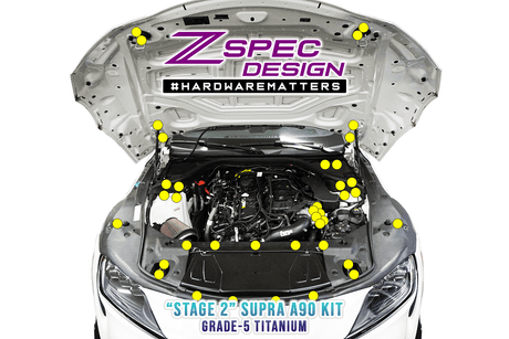 ZSPEC "Stage 2" Fastener Kit for '20+ Toyota Supra MKV GR A90, Titanium