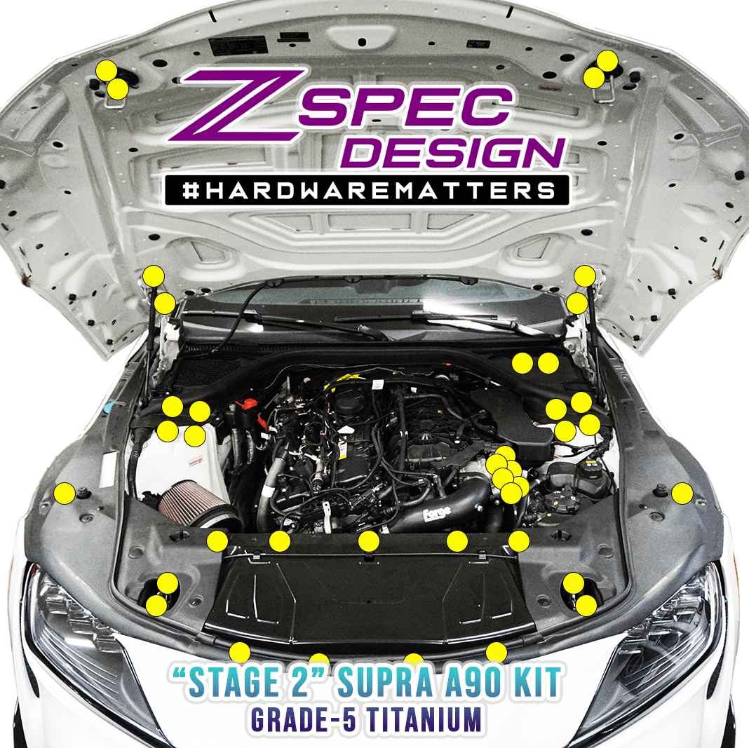 ZSPEC Stage-2 Fastener Kit for '20+ Toyota Supra MKV GR A90, Titanium