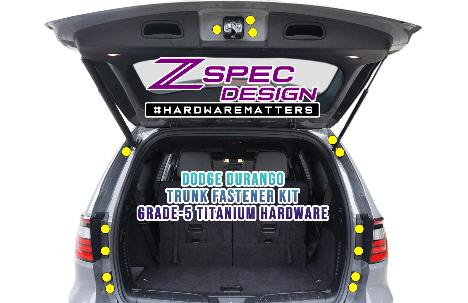 ZSPEC Dress Up Bolts® Hatch/Trunk-Area Fastener Kit for '11-23 Dodge Durango, Titanium