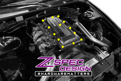 ZSPEC SR20DET (Non-VTC "Red Top") Valve Cover Hardware Kit, Grade-5 Titanium