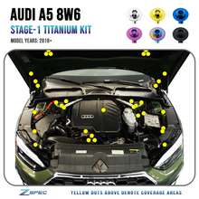 ZSPEC "Stage 1" Dress Up Bolts® Fastener Kit for '18-23+ Audi A5 8W6 2.0L, Titanium