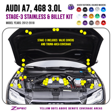 ZSPEC "Stage 3" Dress Up Bolts® Fastener Kit for '12-18 Audi A7 4G8 3.0L, Stainless & Billet