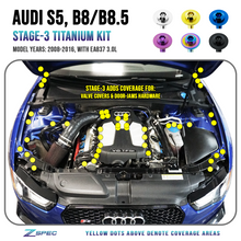 ZSPEC "Stage 3" Dress Up Bolts® Fastener Kit for Audi S5 B8 EA837 3.0L, Titanium