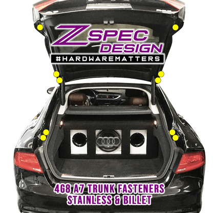 ZSPEC Dress Up Bolts® Trunk Fastener Kit for '12-18 Audi A7 4G8 3.0L, Stainless & Billet