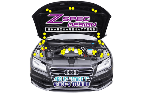 ZSPEC "Stage 1" Dress Up Bolts® Fastener Kit for '12-18 Audi A7 4G8 3.0L, Titanium