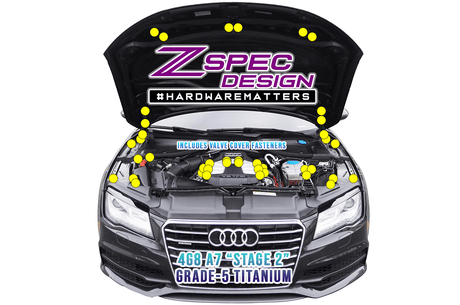 ZSPEC "Stage 2" Dress Up Bolts® Fastener Kit for '12-18 Audi A7 4G8 3.0L, Titanium