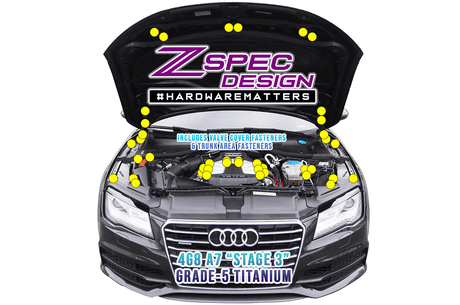 ZSPEC "Stage 3" Dress Up Bolts® Fastener Kit for '12-18 Audi A7 4G8 3.0L, Titanium