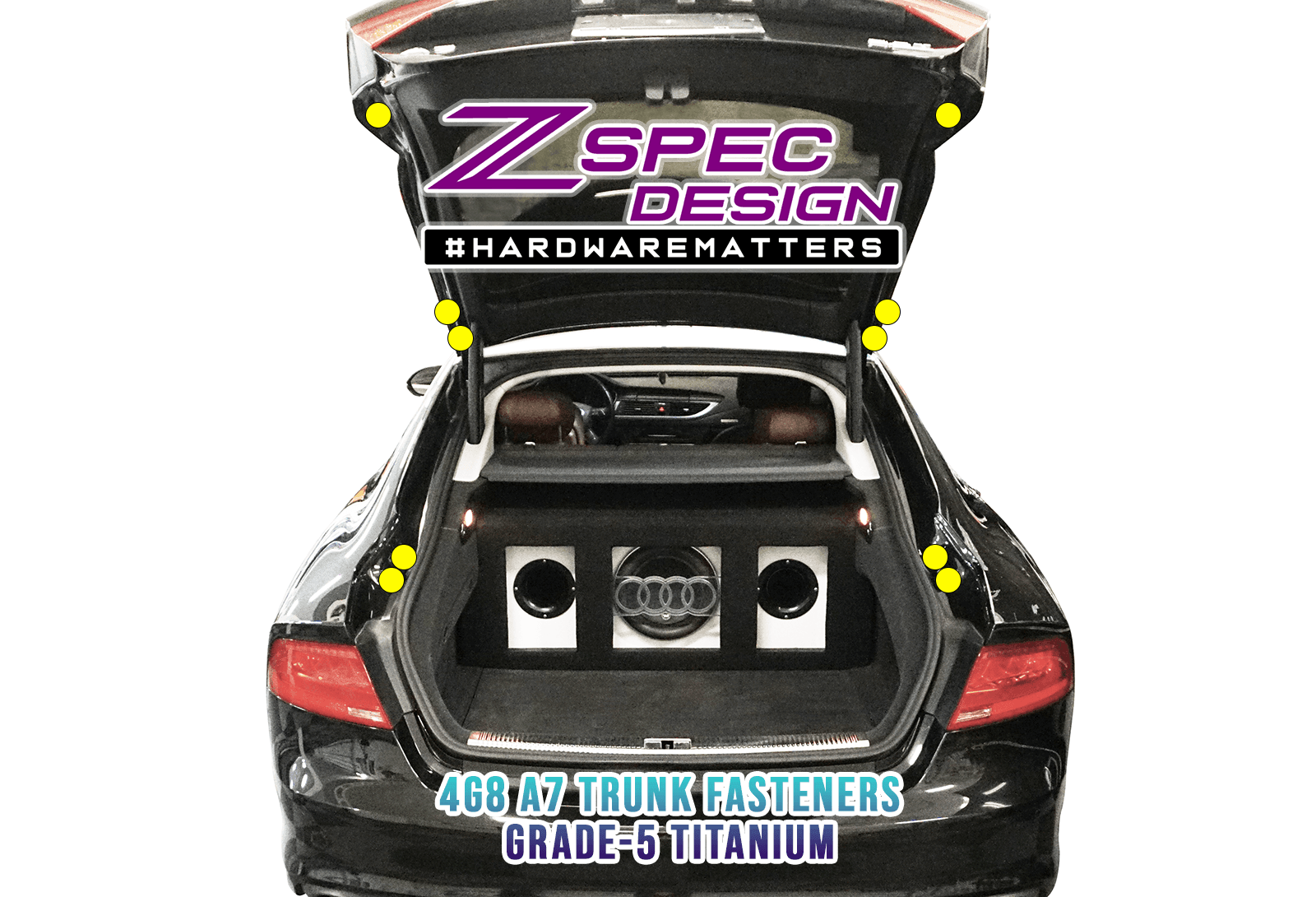 ZSPEC Dress Up Bolts® Trunk Fastener Kit for '12-18 Audi A7 4G8 3.0L, Titanium