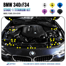 ZSPEC "Stage 1" Dress Up Bolts® Fastener Kit for '14-18 BMW 340i F34 3.0T, Titanium