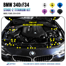 ZSPEC "Stage 2" Dress Up Bolts® Fastener Kit for '14-18 BMW 340i F34 3.0T, Titanium