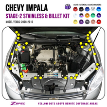 ZSPEC "Stage 2" Dress Up Bolts® Fastener Kit for '06-16 Chevy Impala, Stainless & Billet