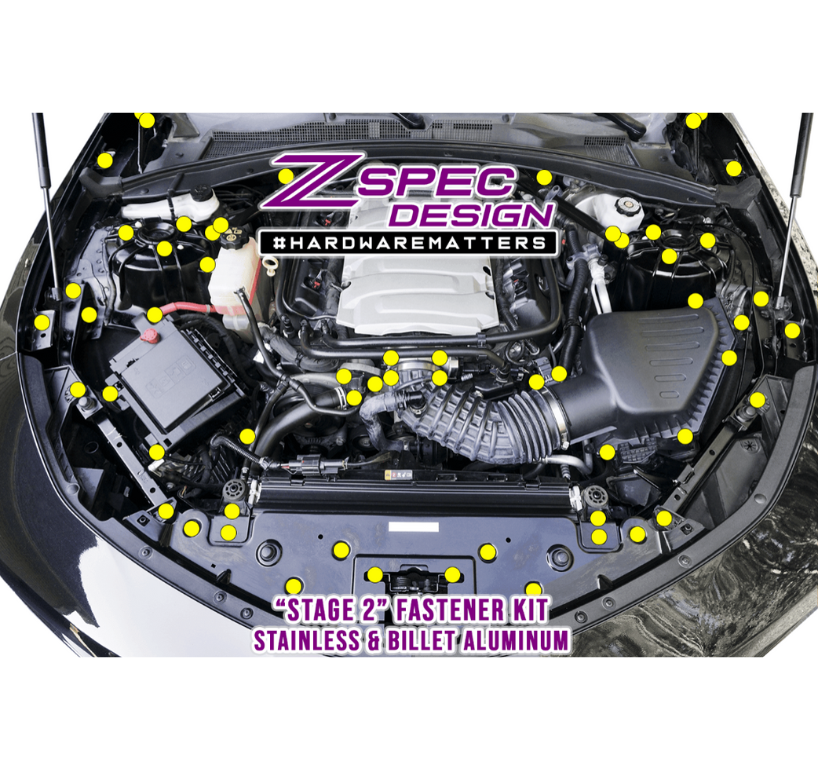 ZSPEC Stage-2 Dress Up Bolts® Fastener Kit for '16+ Chevy V8 Camaro SS, Stainless & Billet