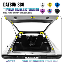 ZSPEC Dress Up Bolts® Fastener Kit, Trunk/Hatch-Area for Datsun 240/260/280z S30, Titanium