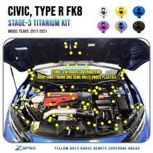 ZSPEC Stage-3 Dress Up Bolts® Fastener Kit for the Civic FK8 Type R, Titanium