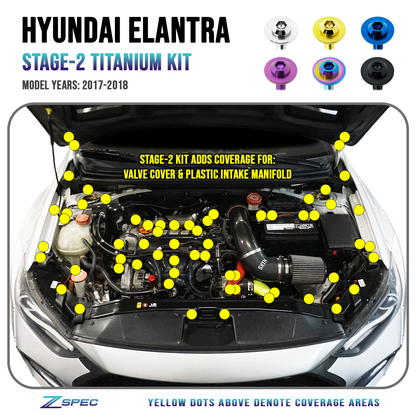 ZSPEC Stage-2 Dress Up Bolts® Fastener Kit for '17-18 Hyundai Elantra, Titanium