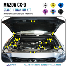 ZSPEC "Stage 1" Dress Up Bolts® Fastener Kit for '16-23 Mazda CX-9, Titanium