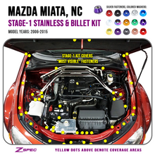 ZSPEC "Stage 1" Dress Up Bolts® Fastener Kit for Mazda Miata NC, Stainless & Billet