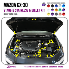 ZSPEC "Stage 2" Dress Up Bolts® Fastener Kit for 2020-2024 Mazda CX-30, Stainless & Billet