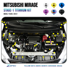 ZSPEC "Stage 1" Dress Up Bolts® Fastener Kit for '23+ Mitsubishi Mirage, Titanium