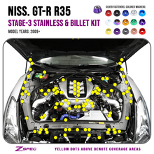 ZSPEC Stage-3 Dress Up Bolts® Fastener Kit for '09-24 Nissan GTR (R35), Stainless & Billet
