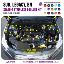 ZSPEC "Stage 2" Dress Up Bolts® Fastener Kit for '16-21 Subaru Legacy 3.6L, Stainless & Billet