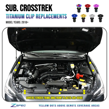 ZSPEC Titanium Plastic Clips Replacement Kit for Subaru CrossTrek '18-24