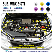 ZSPEC "Stage 3" Dress Up Bolts® Fastener Kit for '08-14 Subaru WRX & STi, Titanium