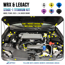 ZSPEC "Stage 1" Dress Up Bolts® Fastener Kit for '22+ Subaru WRX & Legacy, Titanium