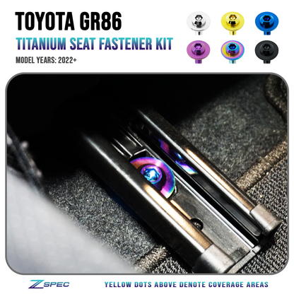 ZSPEC Front Seats Fastener Kit for '22+ Toyota GR86 & Subaru BRZ, Titanium